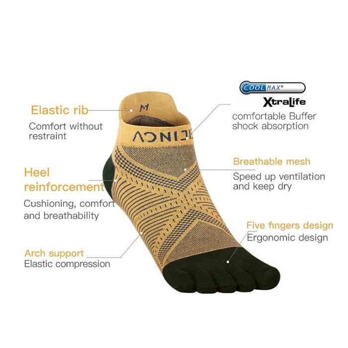 Kaos Kaki Aonijie E4824 Running Finger Socks Low Cut