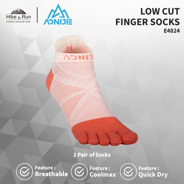 Kaos Kaki Aonijie E4824 Running Finger Socks Low Cut