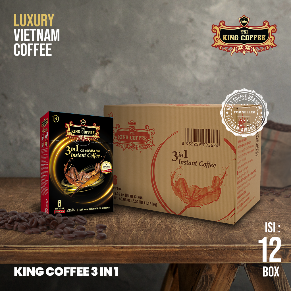 DUS Karton Kopi Instan Import Vietnam Trung Nguyen King Coffee 3 In 1 Isi 6 Sachet 12 Box