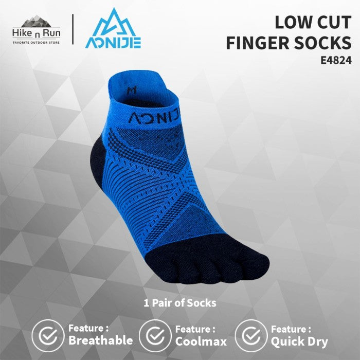 Kaos Kaki Aonijie E4824 Running Finger Socks Low Cut