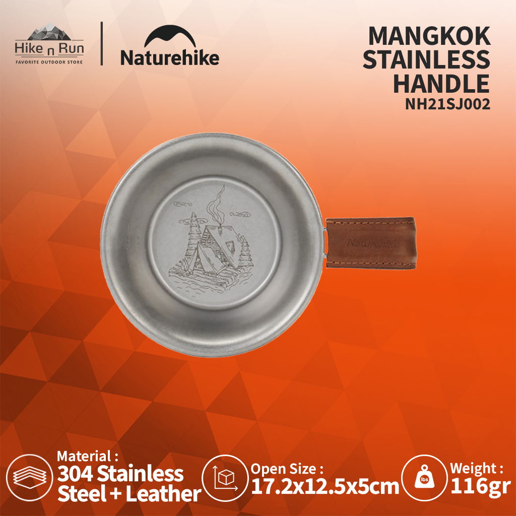 MANGKOK STAINLESS DENGAN HANDLE NATUREHIKE NH21SJ002 BOWL ULTRALIGHT CAMPING