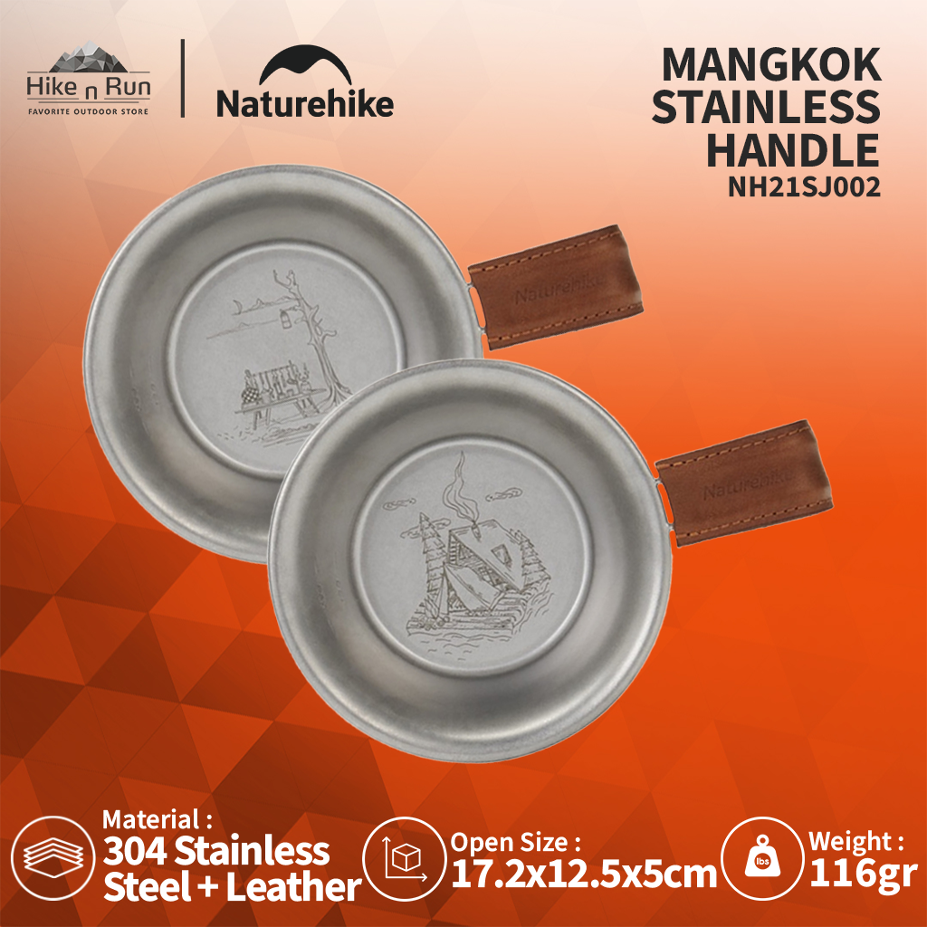 MANGKOK STAINLESS DENGAN HANDLE NATUREHIKE NH21SJ002 BOWL ULTRALIGHT CAMPING