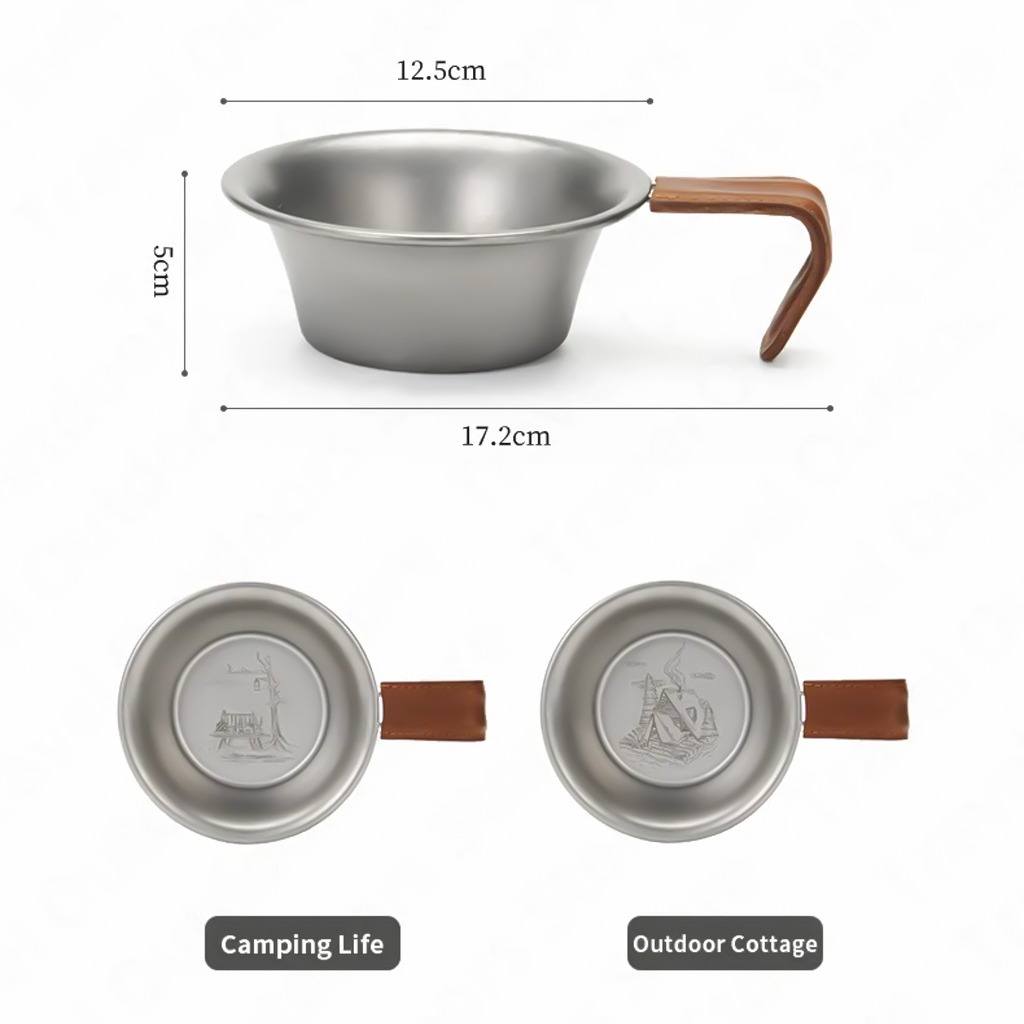 MANGKOK STAINLESS DENGAN HANDLE NATUREHIKE NH21SJ002 BOWL ULTRALIGHT CAMPING