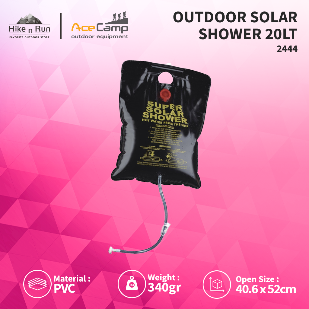 SHOWER MANDI CAMPING 20L ACECAMP 2444 OUTDOOR SOLAR SHOWER