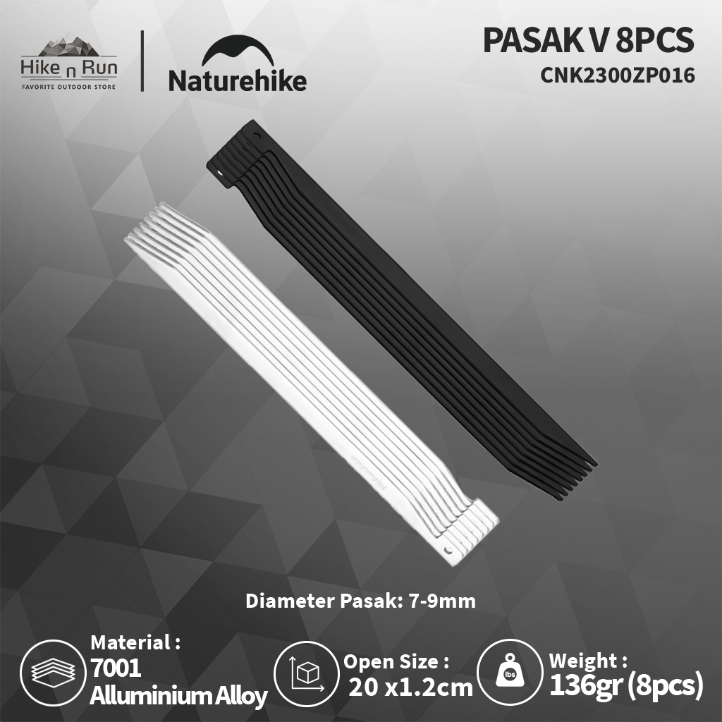 PASAK TENDA NATUREHIKE “V” CNH22ZP018 GROUND NAIL V-SHAPED ALUMINUM