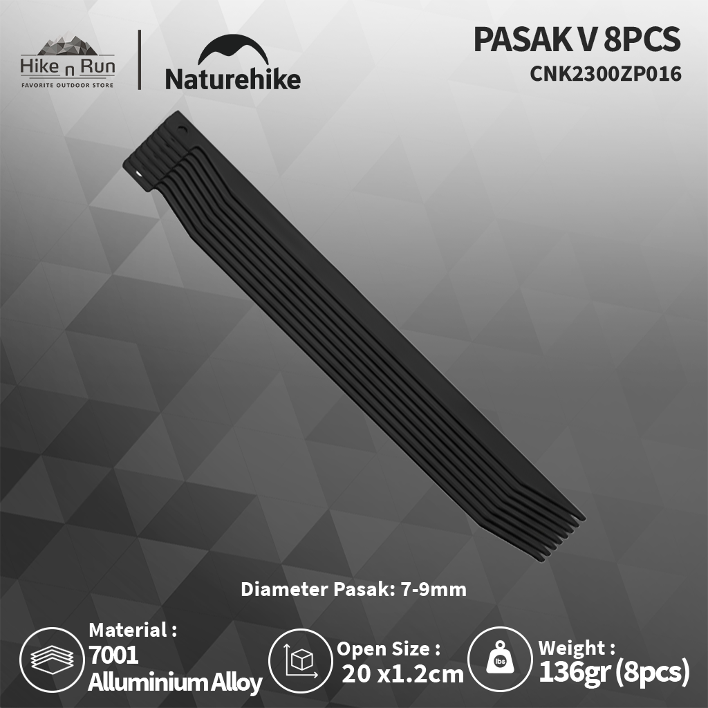 PASAK TENDA NATUREHIKE “V” CNH22ZP018 GROUND NAIL V-SHAPED ALUMINUM