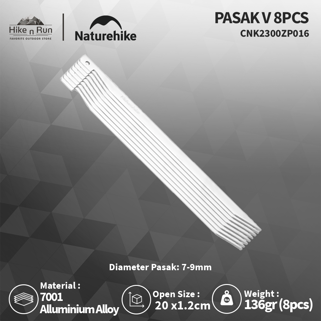 PASAK TENDA NATUREHIKE “V” CNH22ZP018 GROUND NAIL V-SHAPED ALUMINUM