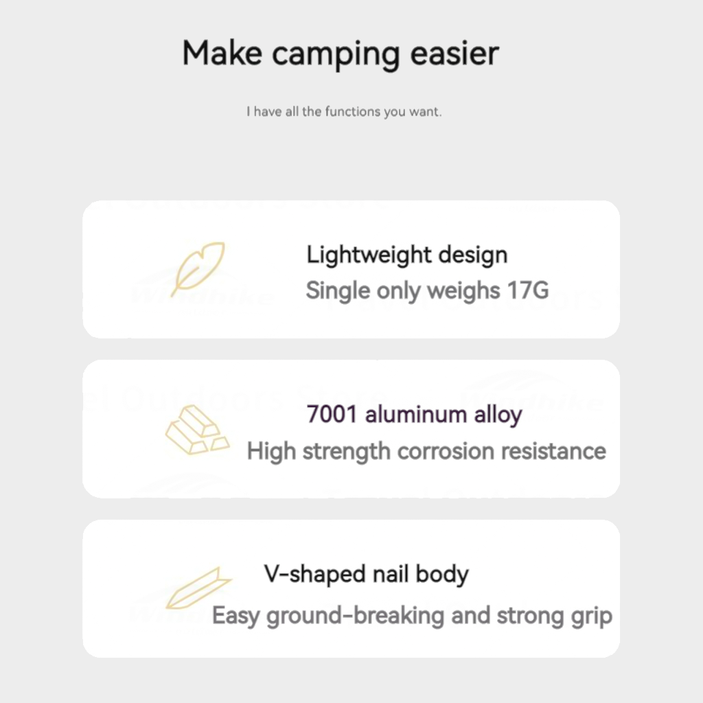 PASAK TENDA NATUREHIKE “V” CNH22ZP018 GROUND NAIL V-SHAPED ALUMINUM