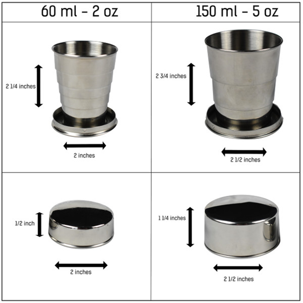 Gelas collapsible camping 150ml ACECAMP 1529 stainless cup outdoor