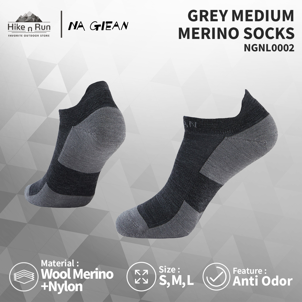 kaos kaki hiking NAGIEAN NGNL0002 short merino socks