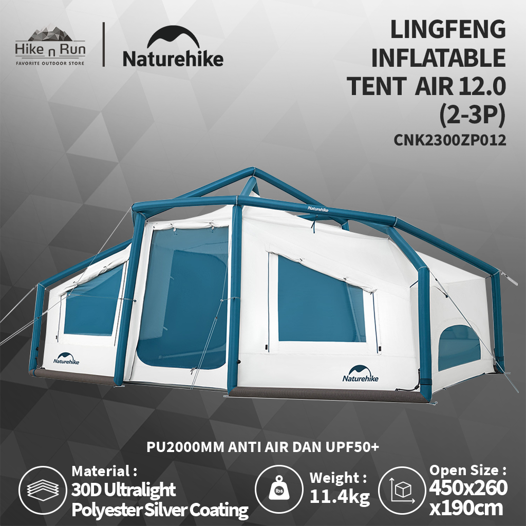 Tenda camping lingfeng air NATUREHIKE CNK2300ZP012 one bedroom and one living room inflatable tent