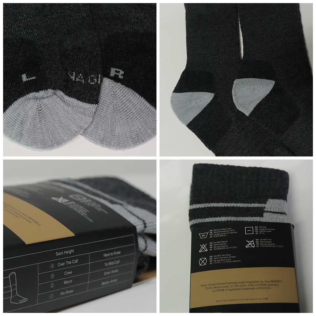 KAOS KAKI HIKING NAGIEAN BLACK NGSS0001 LONG MERINO SOCKS