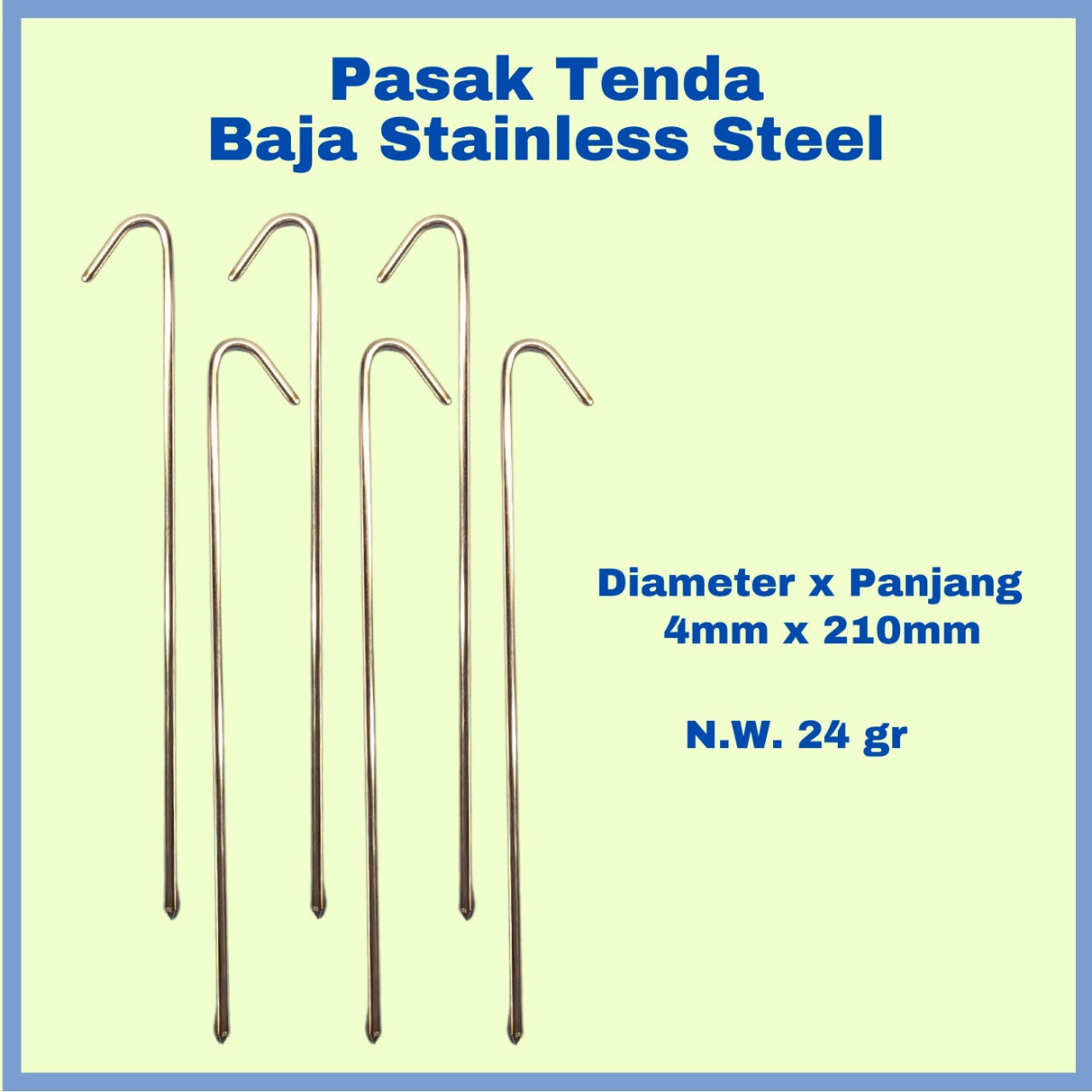 Xelarix Pasak Tenda Stainless Steel (Isi 6 PCS)