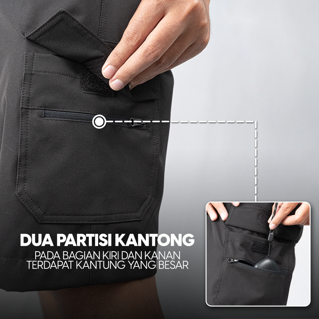 Hook Cargo Celana Pendek Outdoor Serbaguna Quick Dry Trousers