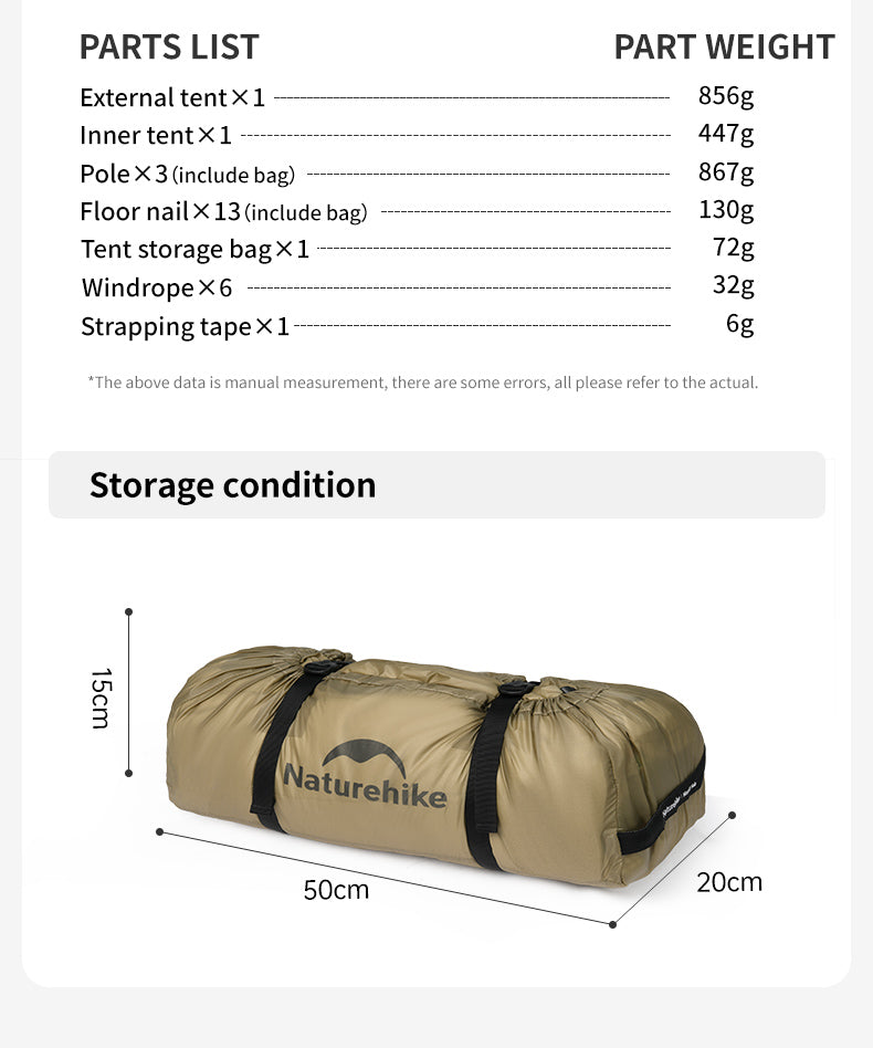 Tenda Camping Shandi Naturehike CNK2450WS029 1 Bedroom 1 Hall