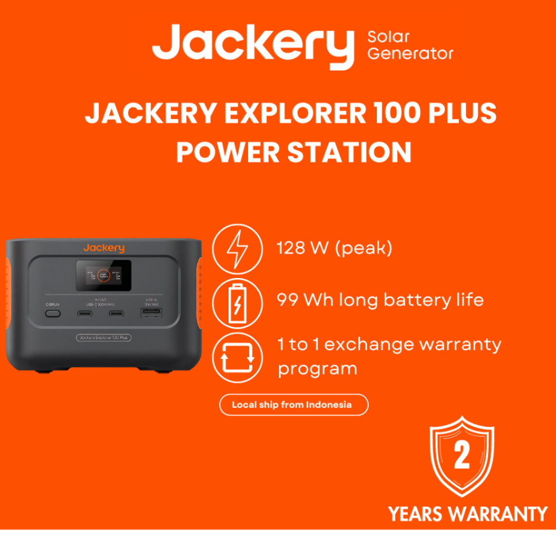 Jackery Explorer 100 Plus Portable Power Station Solar Generator - Power Bank Outdoor Hiking Camping