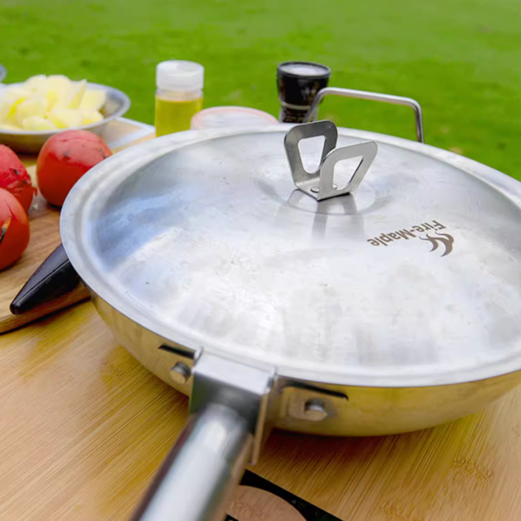 Wajan Camping Wok Firemaple Nesting Stainless Steel