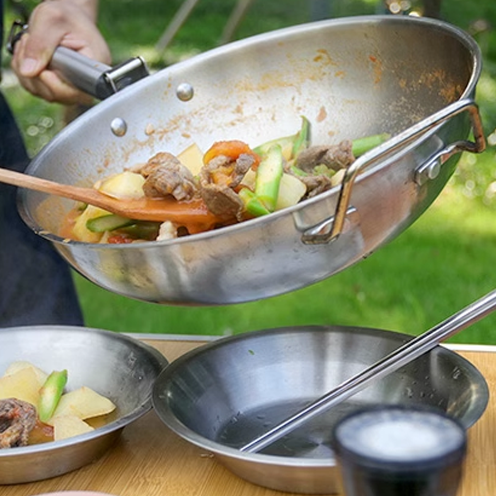 Wajan Camping Wok Firemaple Nesting Stainless Steel