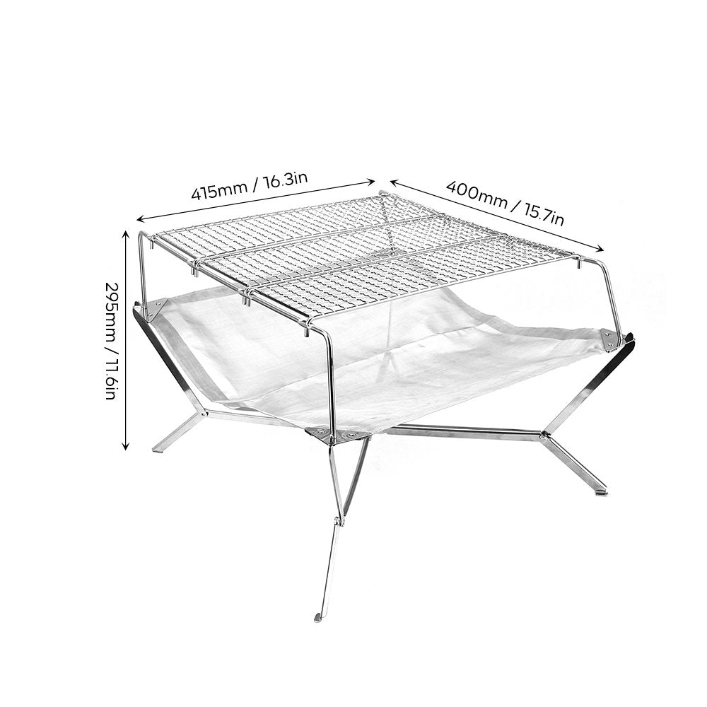 Grill Lipat Firemaple Ultralight Foldable Fire Pit Grill Net