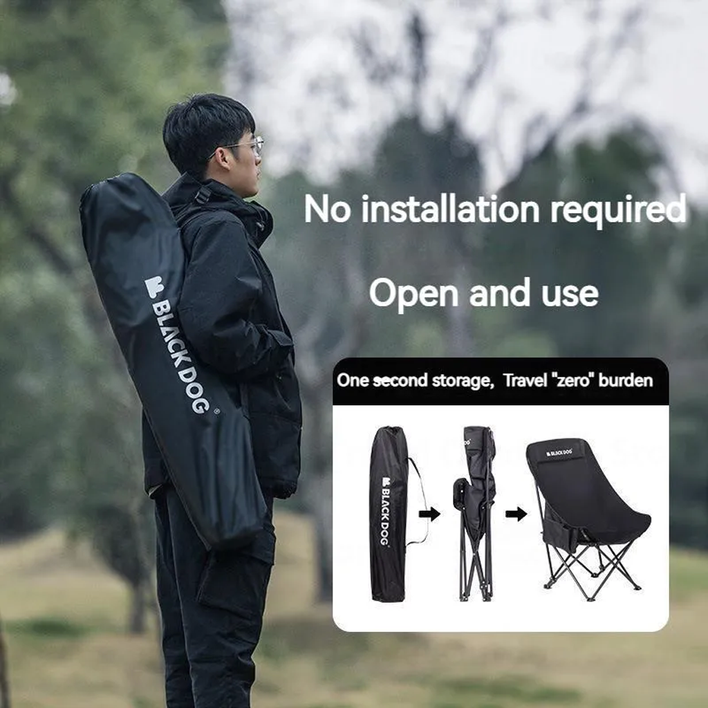 Kursi Lipat High Back Black Dog CBD2300JJ026 Camping Folding Chair