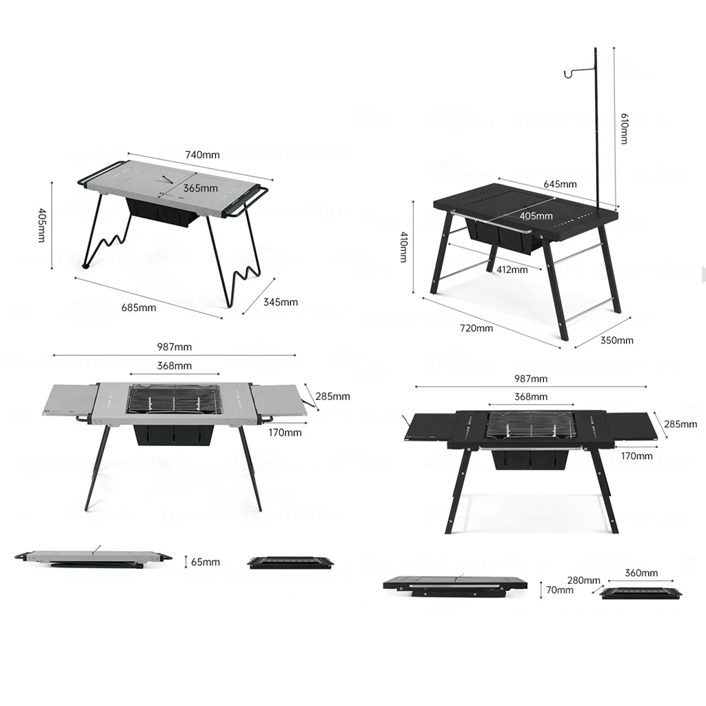 Meja Multifungsi Barbecue Lipat Ringan Naturehike CNK2300CW014 Folding Table Lightweight