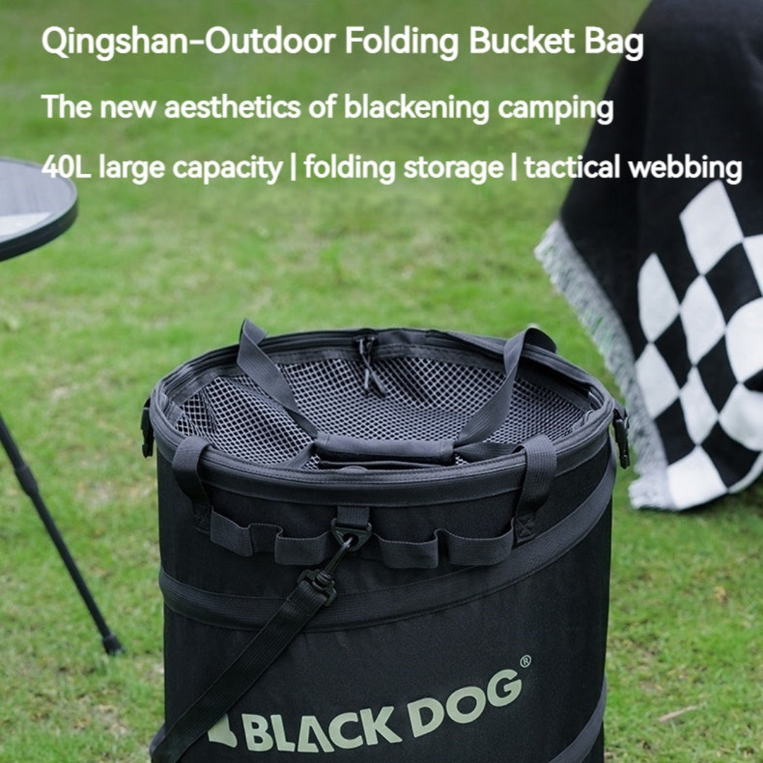 Ember Lipat Black Dog CBD2450XB011 Folding Drum Bucket Laundry Bag 40L