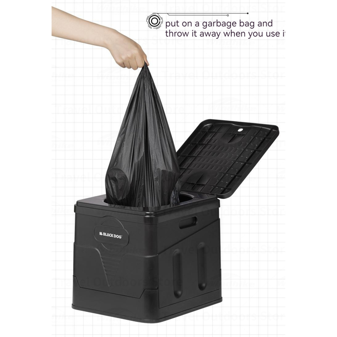 Toilet Portable Dan Kantung Sampah Serut Blackdog BD-SN23003 Drawstring Garbage Bag And Emergency Toilet