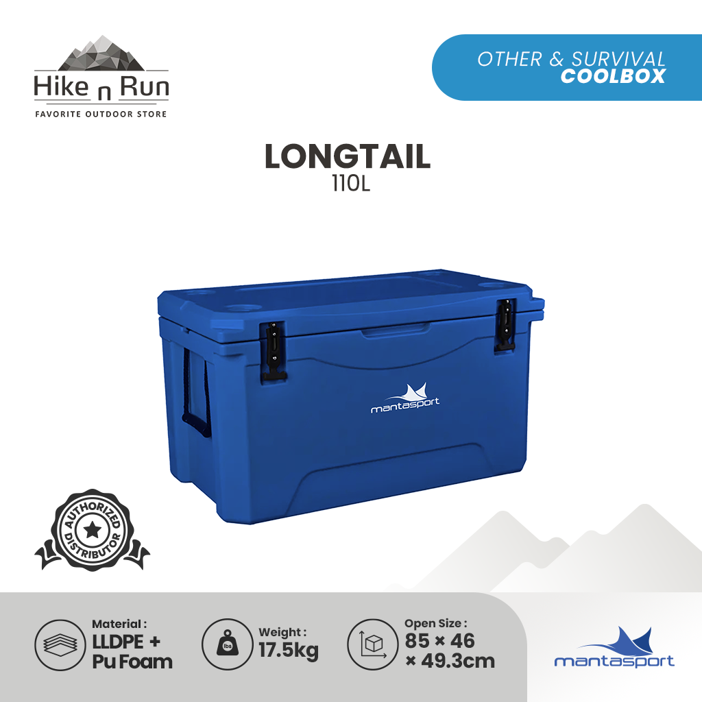 Mantasport Longtail 110L Cooler Box Outdoor Fishing Camping With Handle