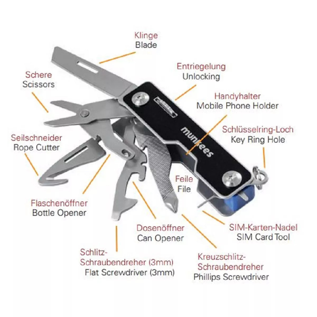 Alat Multifungsi Munkees Multi-Tool Stainless - 2582