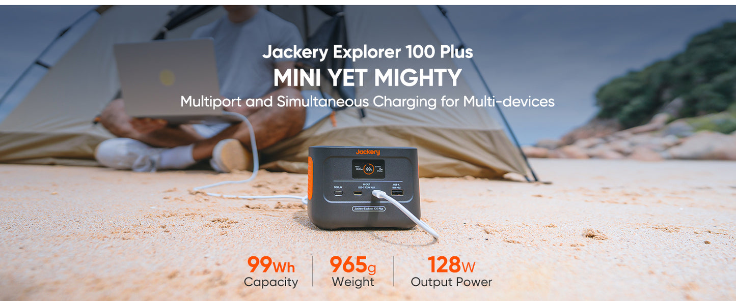 Jackery Explorer 100 Plus Portable Power Station Solar Generator - Power Bank Outdoor Hiking Camping