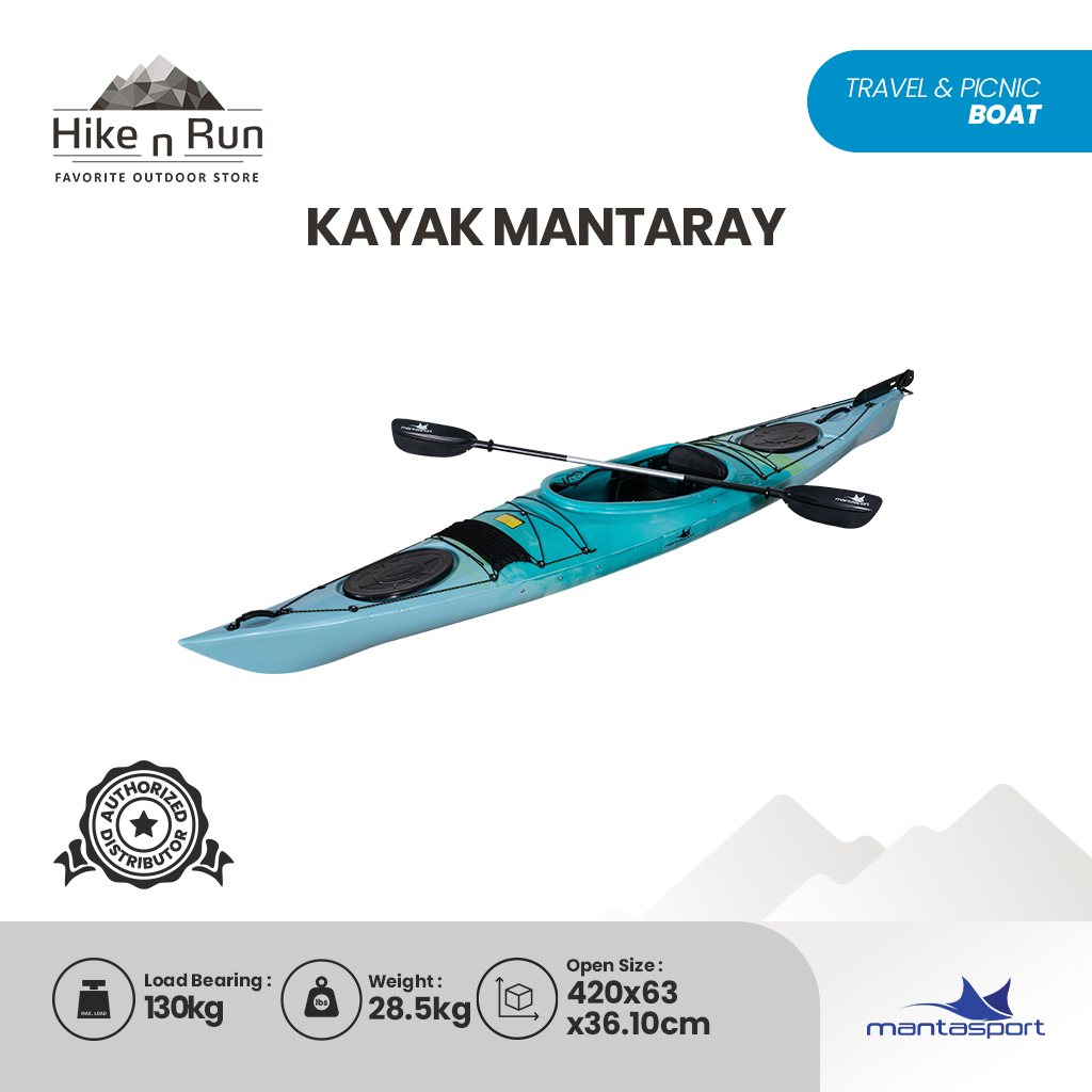 Kayak Mantasport Mantaray 1 Orang Perahu Wisata Air Free Dayung