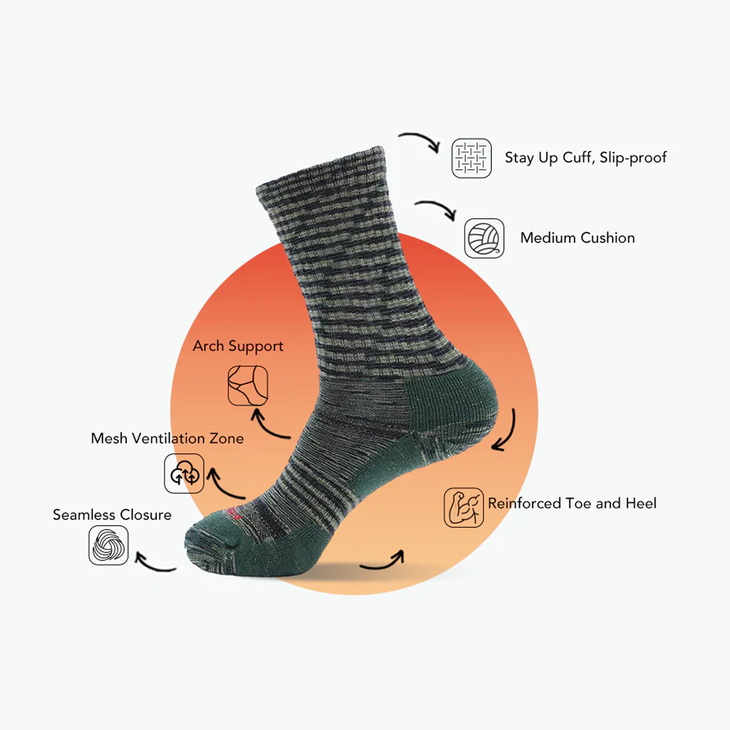 Na Giean Kaos Kaki Hiking NGCM0004 Crew Merino Socks