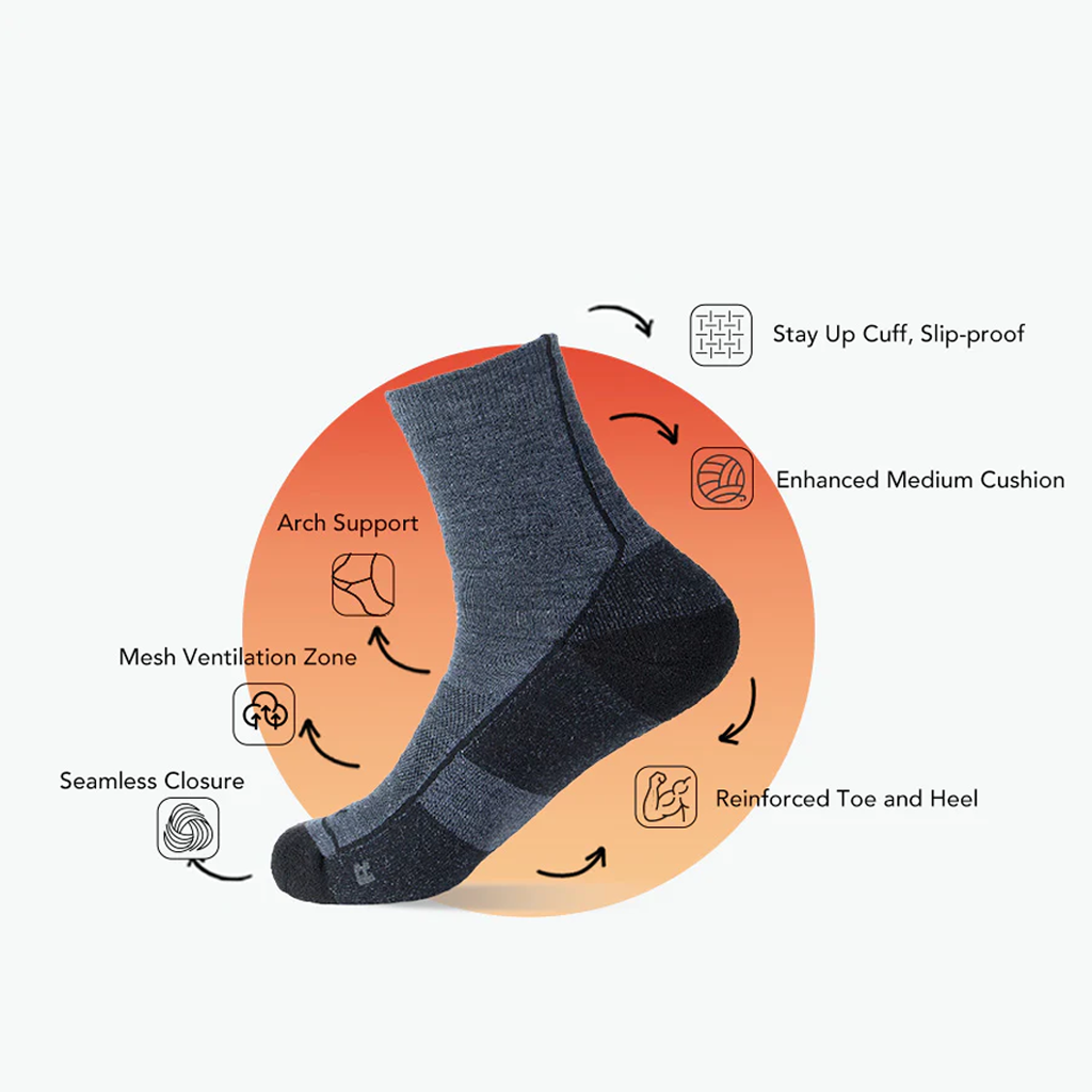 Na Giean Kaos Kaki Trail Hiking NGMT2001 Micro Merino Socks