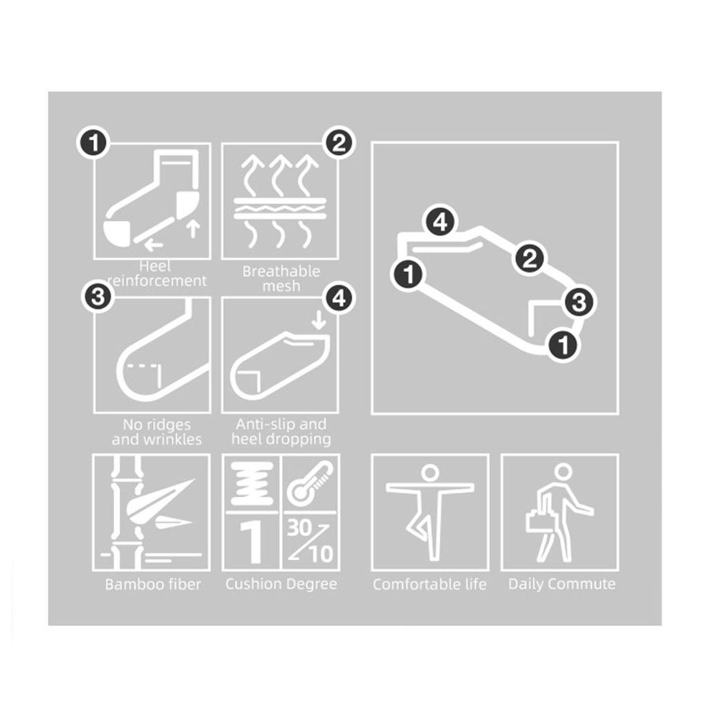 Zealwood Kaos Kaki Bamboo Triple Trail Hiking 161792Z088 No Show Bamboo Fiber Socks