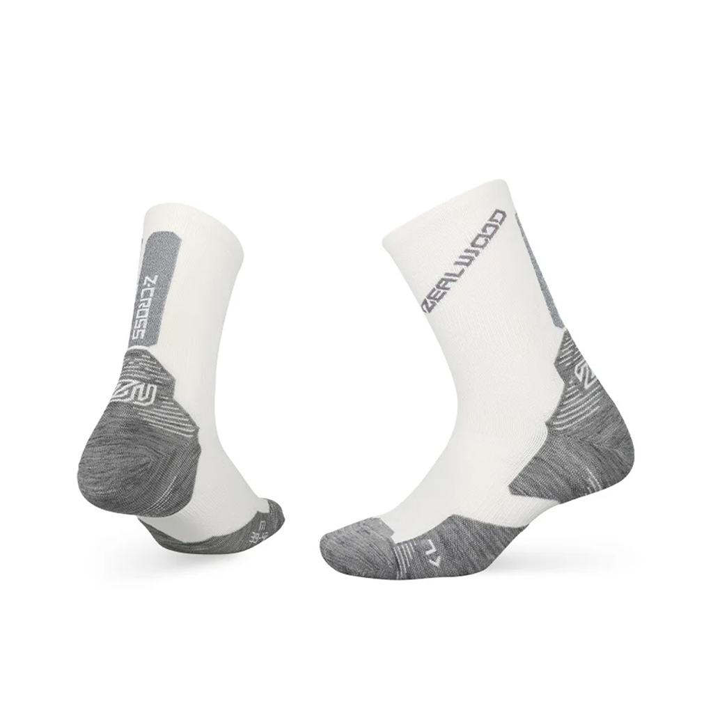 Zealwood R2 Z-Cross Kaos Kaki Trail Run Hiking Crew Merino Socks