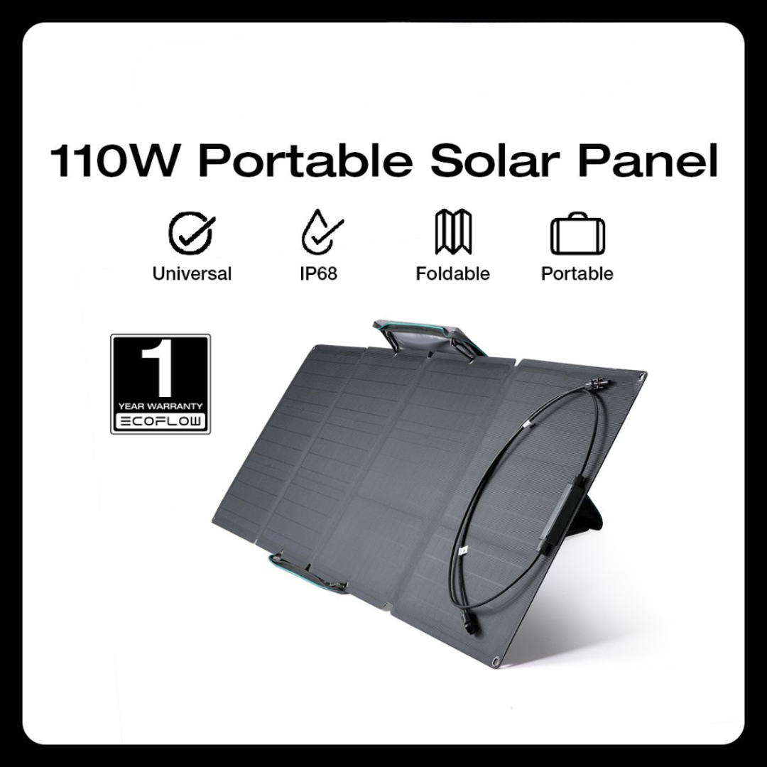 EcoFLow Portable Solar Panel 110W Panel Surya IP68 Dapat Dilipat Untuk Camping Hiking RV Fast Charge Waterproof