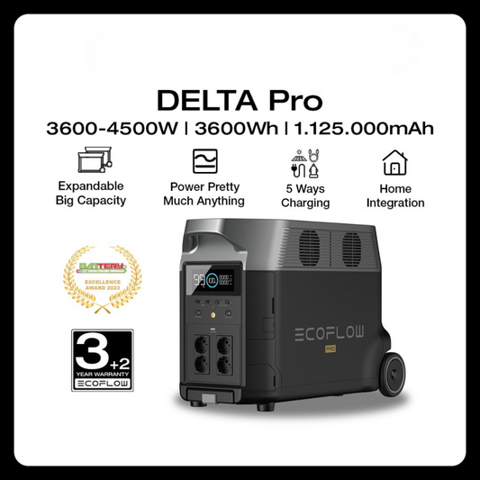 EcoFlow DELTA Pro 3600Wh 3600W-4500W Power Station Portable with Wheels