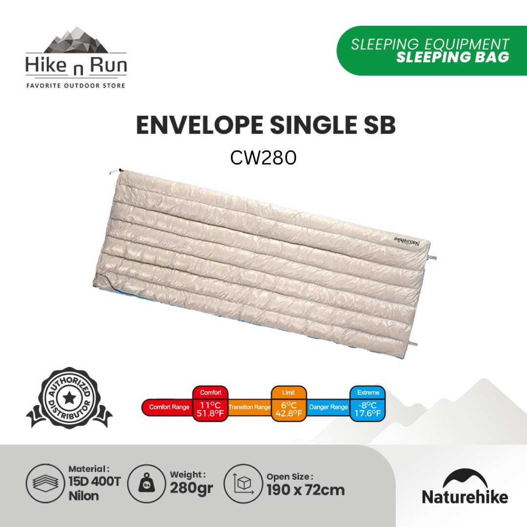 Naturehike CW280 Down Envelope Sleeping Bag NH17Y010-R