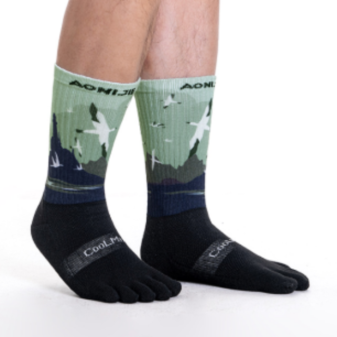 Aonijie Kaos Kaki E4843 Finger Crew Socks Pasang