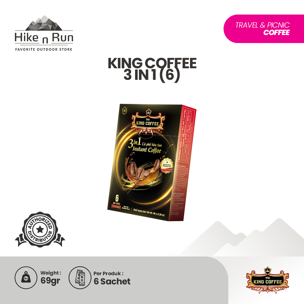 KOPI INSTAN IMPORT VIETNAM TRUNG NGUYEN KING COFFEE - 3 IN 1 ISI 6 STIK