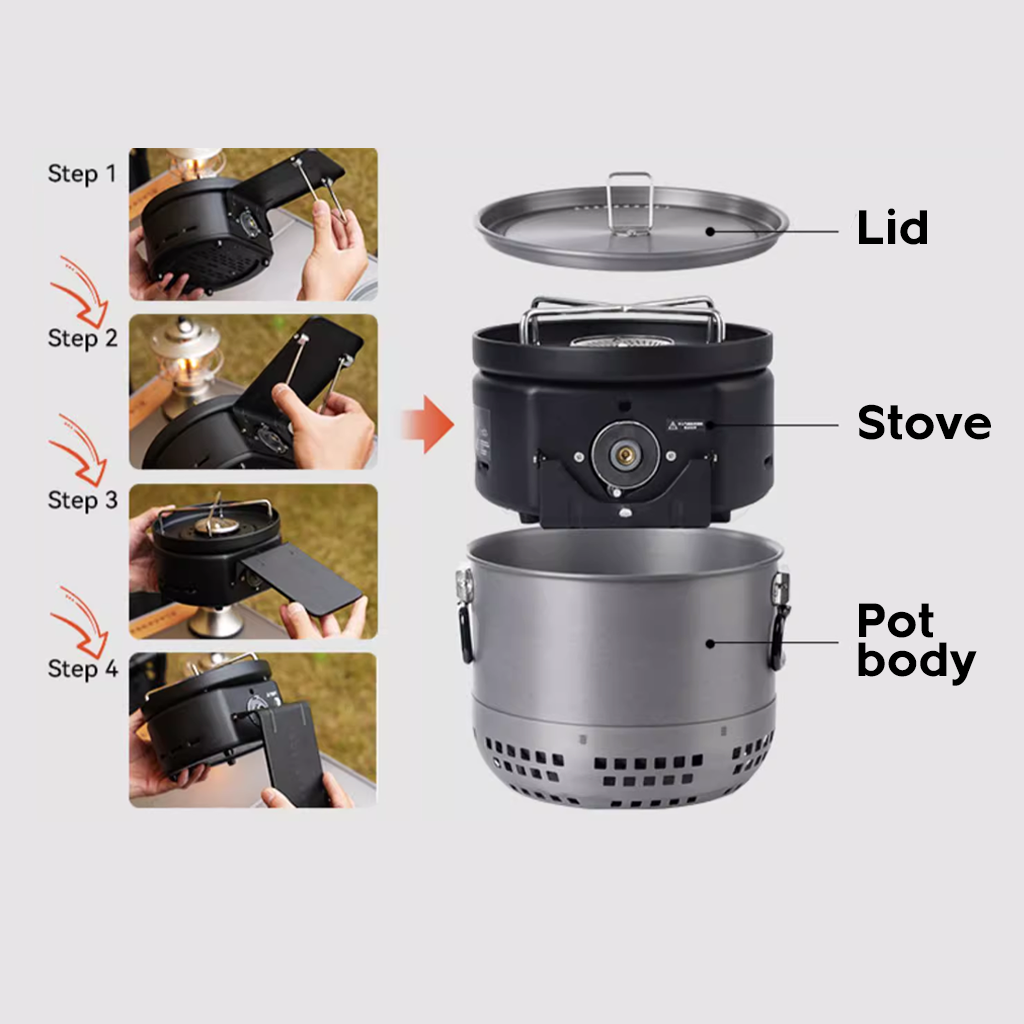 Blackdeer Kompor Alat Masak Camping Heat-Faster Nesting Cookware BD12426104