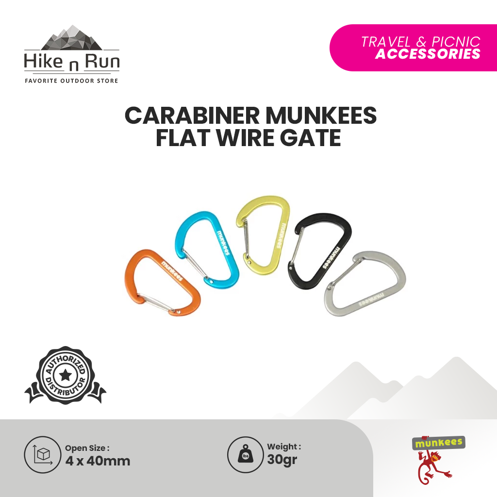 Carabiner Munkees Flat Wire Gate 4cm - 3251