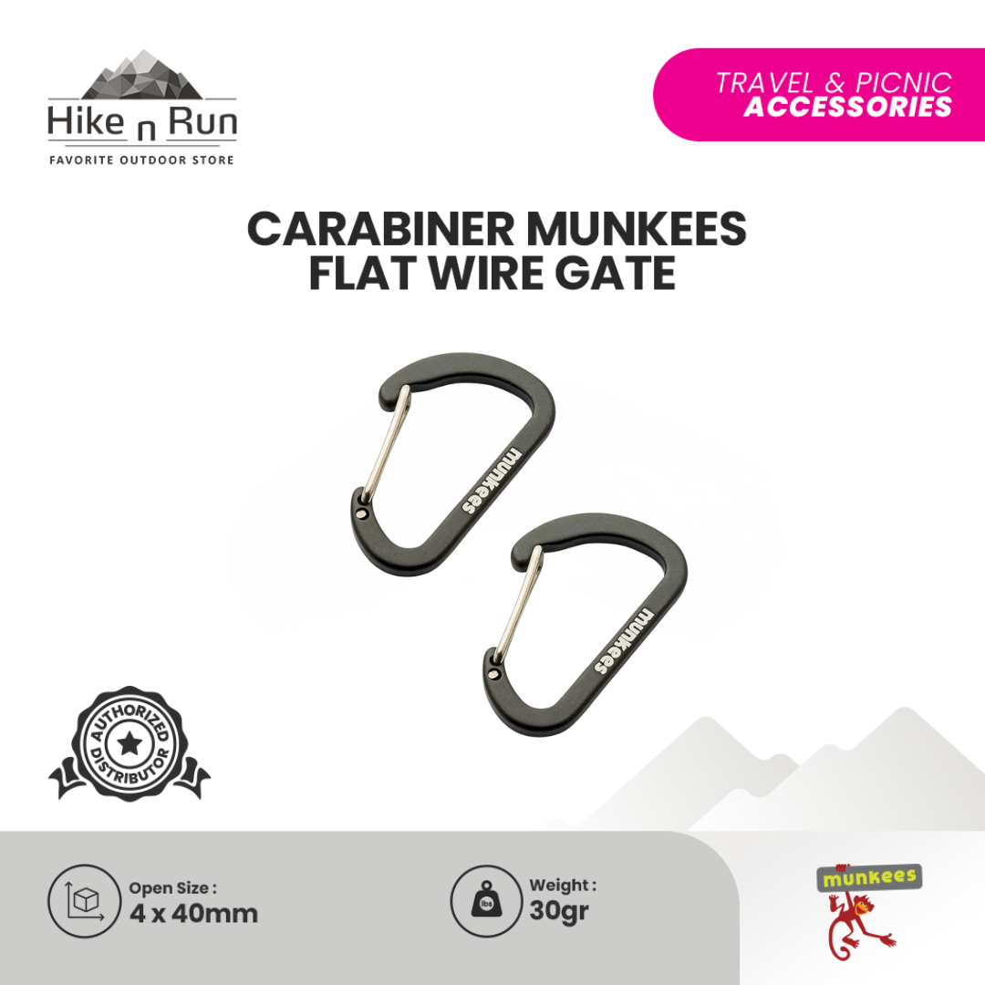 Carabiner Munkees Flat Wire Gate 4cm - 3251