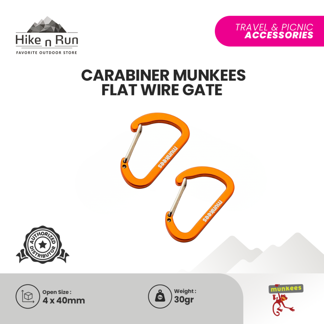 Carabiner Munkees Flat Wire Gate 4cm - 3251