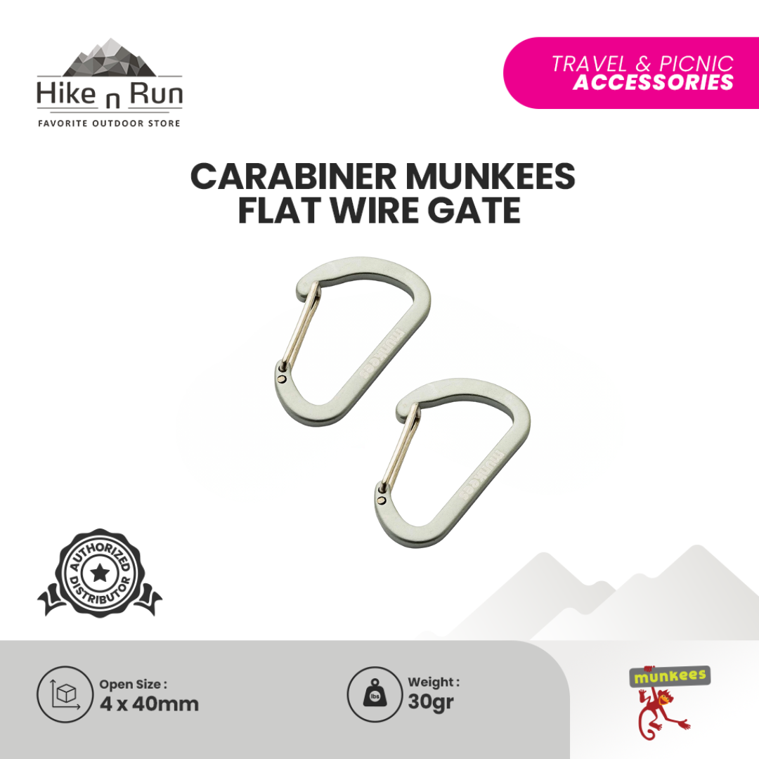 Carabiner Munkees Flat Wire Gate 4cm - 3251