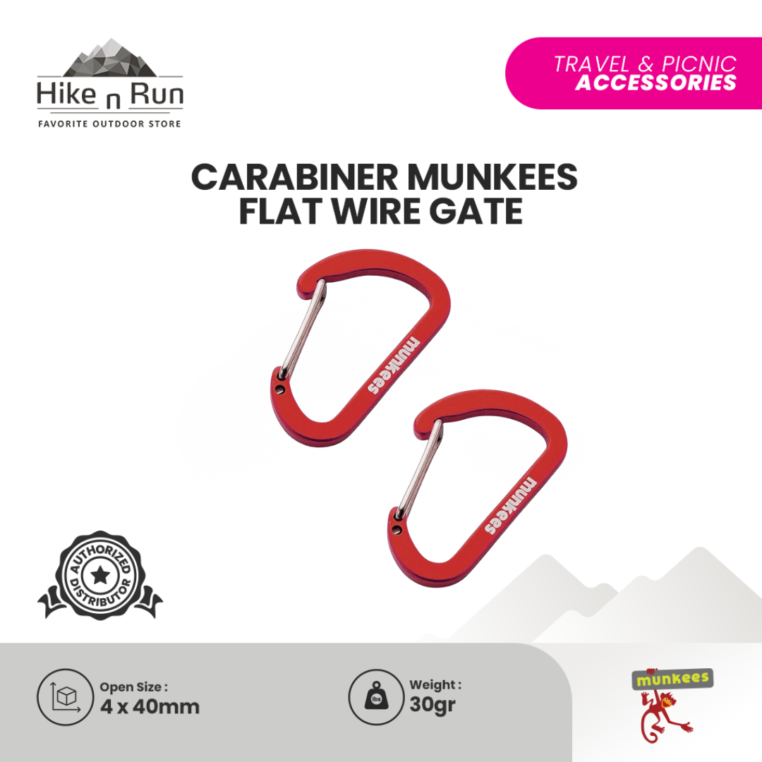 Carabiner Munkees Flat Wire Gate 4cm - 3251