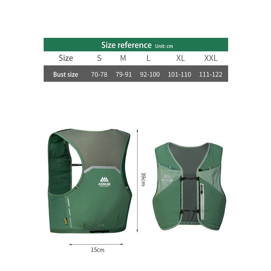 AONIJIE MB-4L MB-8L MB-12L Professional Black Sports Running Backpack Marathon Off Road Outdoor Mountaineering Knapsack for Hiking Cycling