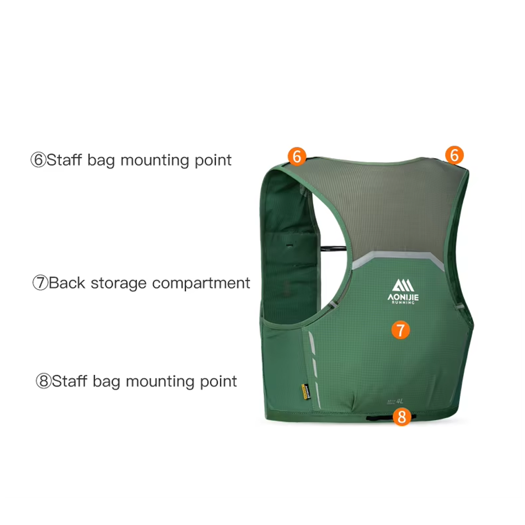 AONIJIE MB-4L MB-8L MB-12L Professional Black Sports Running Backpack Marathon Off Road Outdoor Mountaineering Knapsack for Hiking Cycling