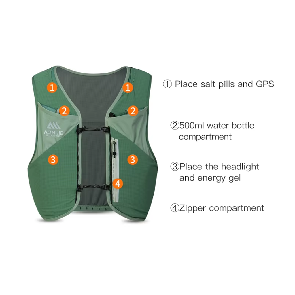 AONIJIE MB-4L MB-8L MB-12L Professional Black Sports Running Backpack Marathon Off Road Outdoor Mountaineering Knapsack for Hiking Cycling