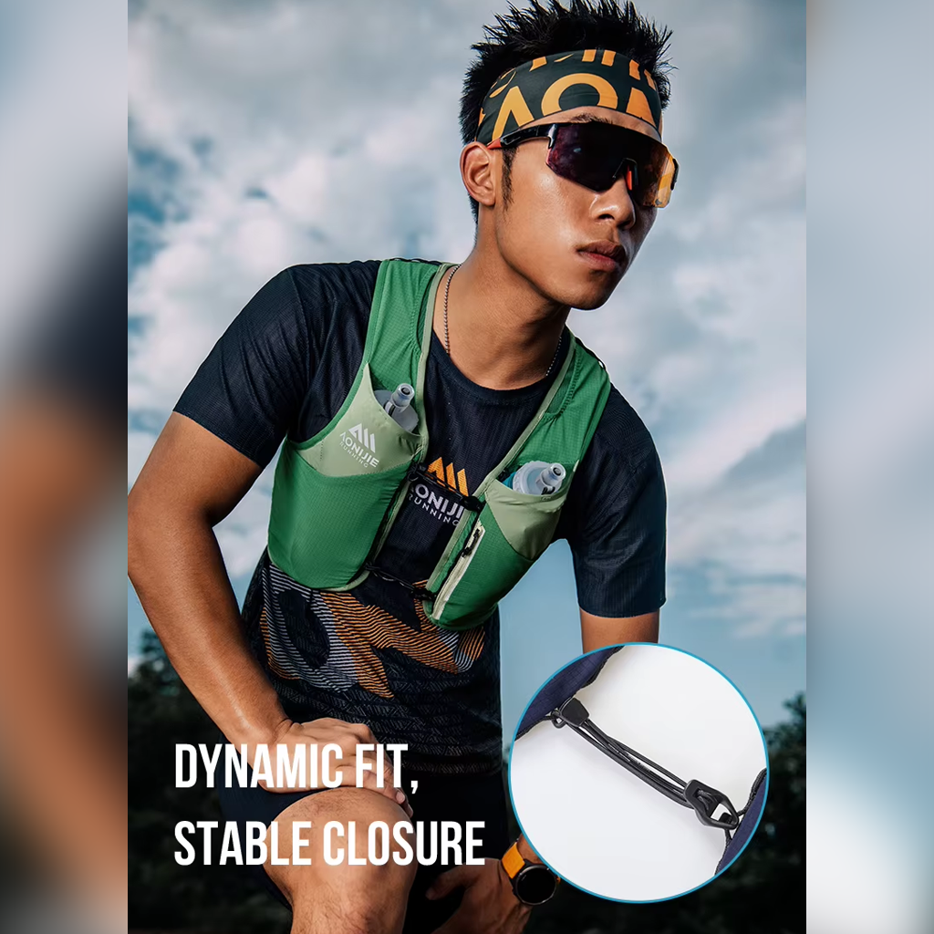 AONIJIE MB-4L MB-8L MB-12L Professional Black Sports Running Backpack Marathon Off Road Outdoor Mountaineering Knapsack for Hiking Cycling